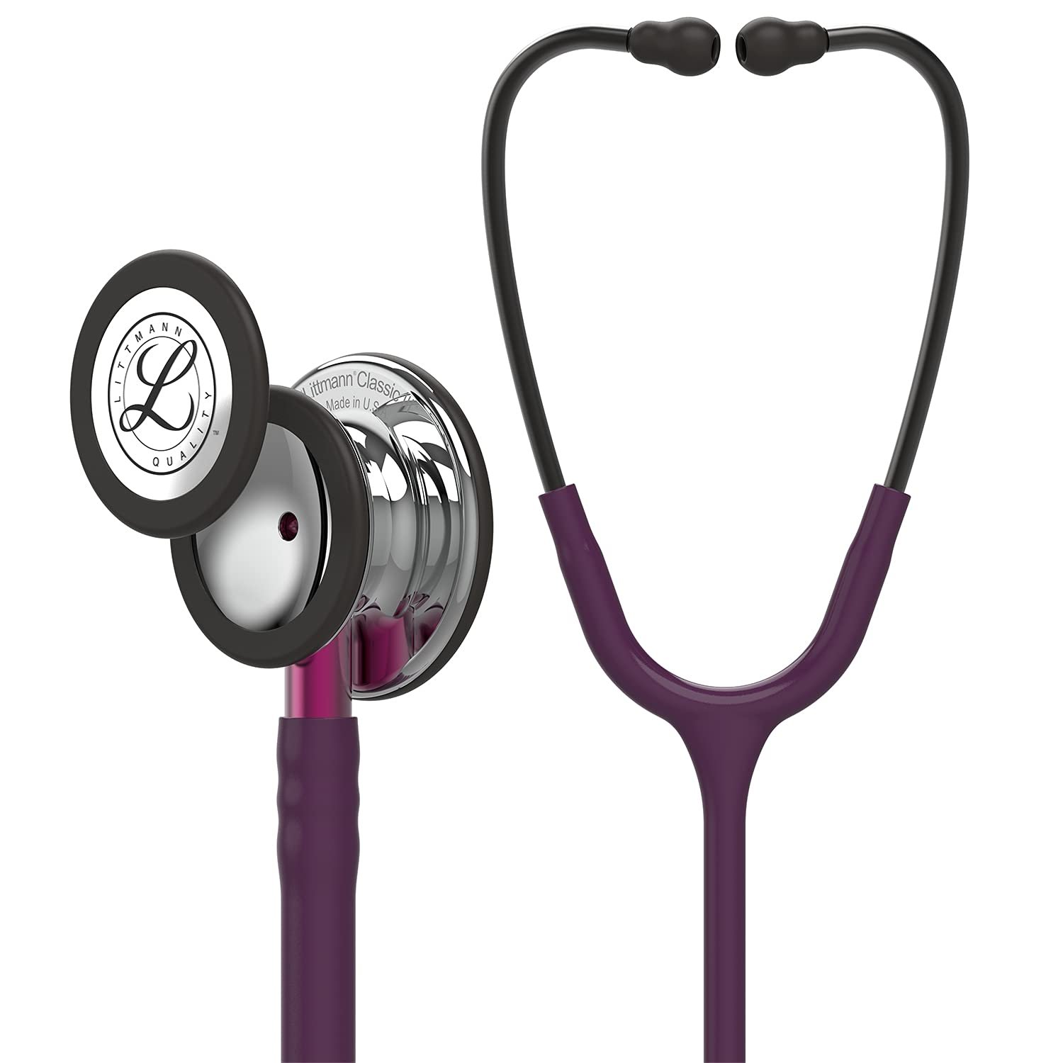 3M-Littmann-Classic-III-Monitoring-Stethoscope-Mirror-Finish-Chestpiece-Plum-Tube-Pink-Stem--Smoke-Headset-5960-IY6VI